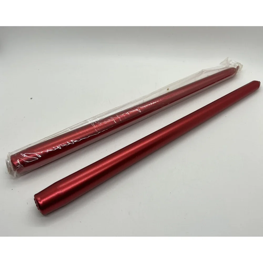 Santas Workbench Red Metallic Taper Candles 12